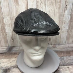 Harley Davidson Mens Black Leather Ivy Cap Size M